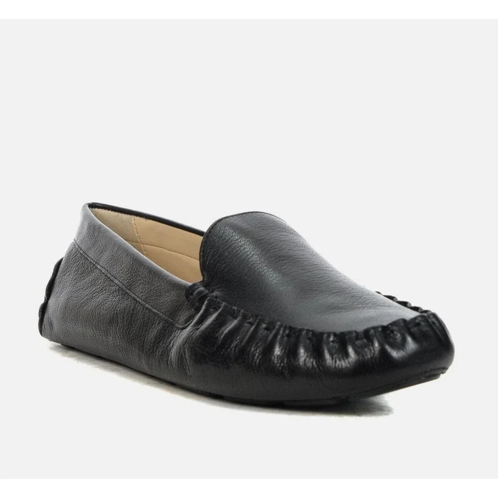 Cole Haan Women Black Evelyn Driving Leather Loafers ‎ Size 9B NWOT
